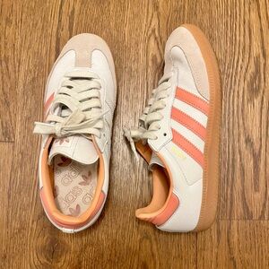 Adidas Women's Cream and Peach Samba Sneakers